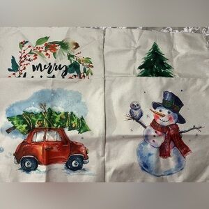 Winter Christmas 4 piece pillow cover set